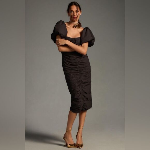 NEW ANTHROPOLOGIE RHODE tessa dress in black - Picture 1 of 6